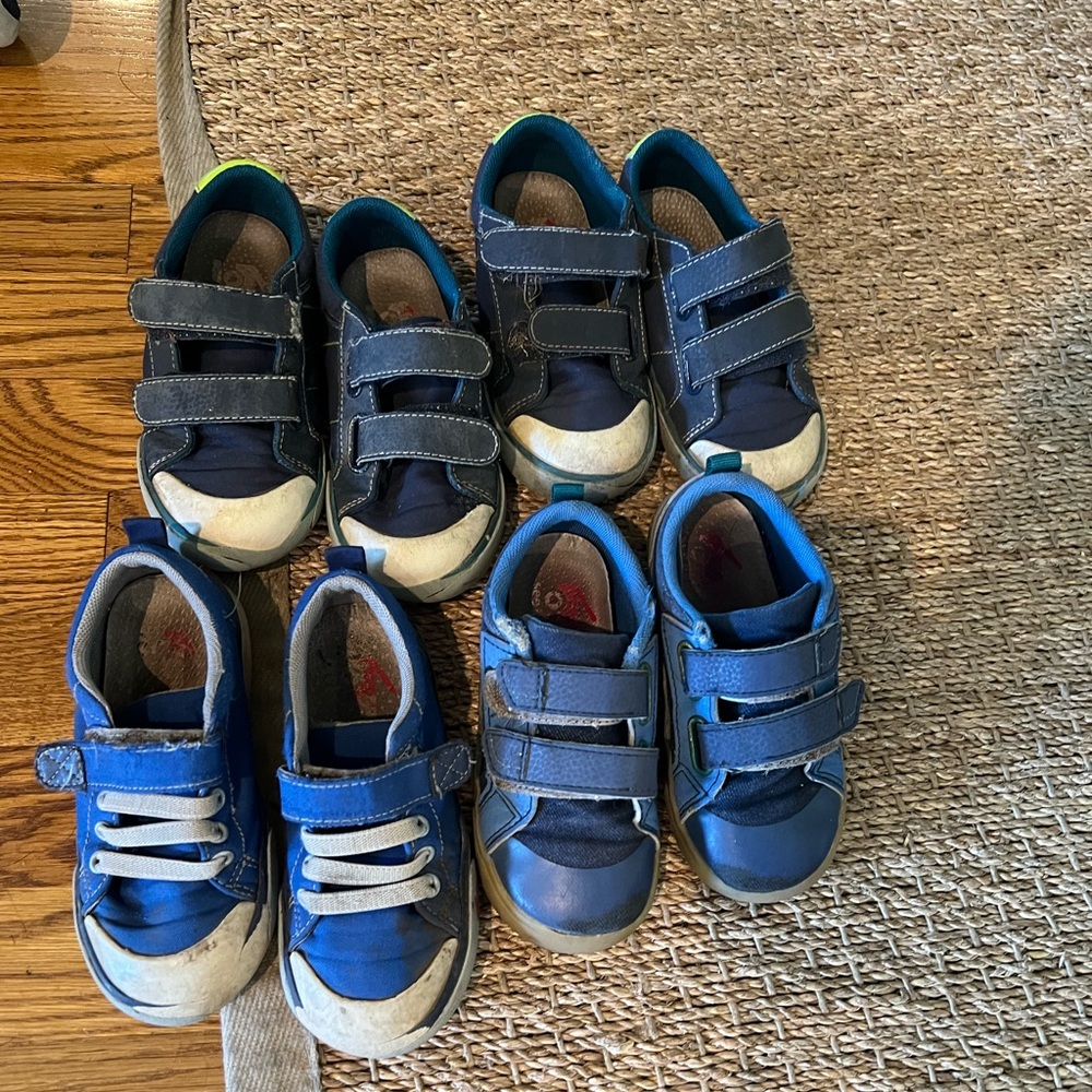See Kai Run Boys Blue Velcro Sneakers (set of 4 pairs of shoes)